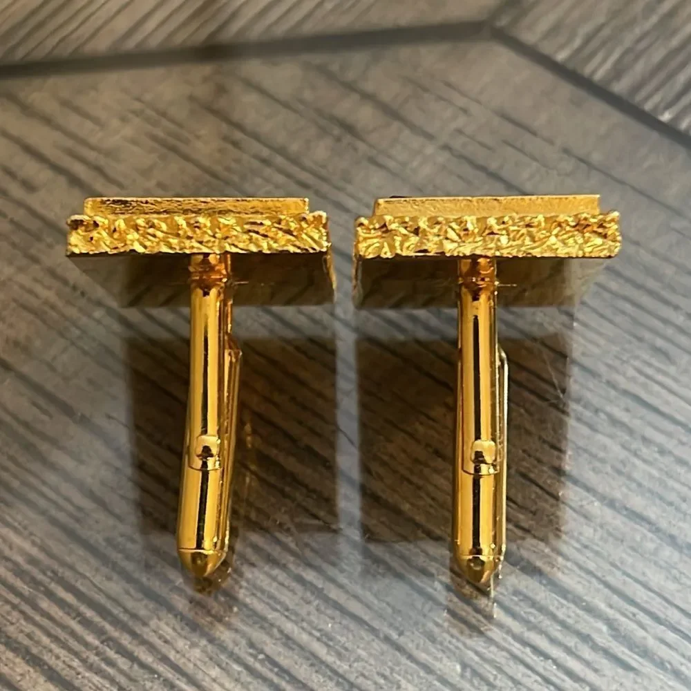Swank Damascene Cufflinks Poker King Ace Spades Playing Cards